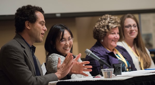 Naoru Koizumi attending a faculty panel discussion