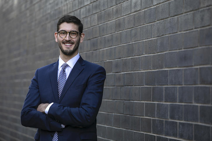 Schar student Steve Elmer received the Alexis de Tocqueville Award. Photo by: Shelby Burgess/Strategic Communications/George Mason University